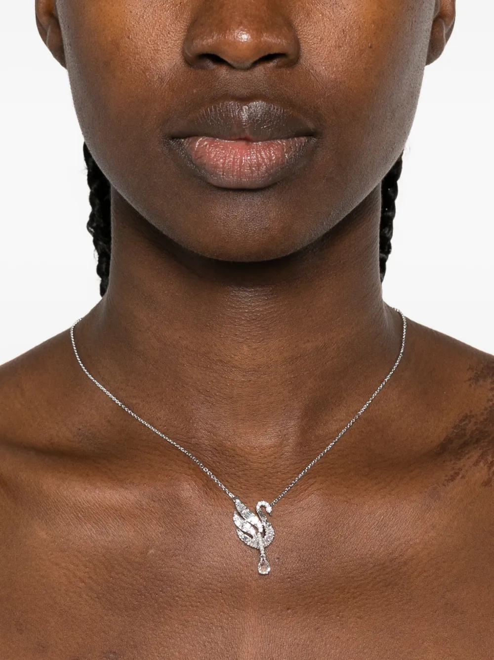 Swarovski Halsketting met hanger met Swan-kristallen - Zilver