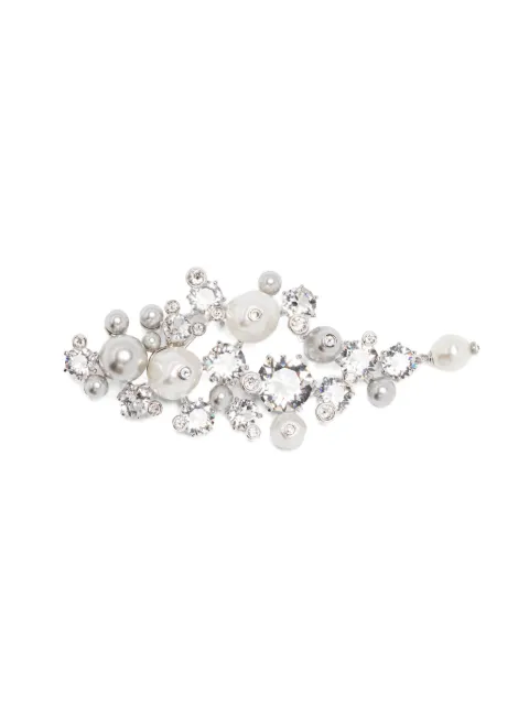 Swarovski crystal-pearl brooch