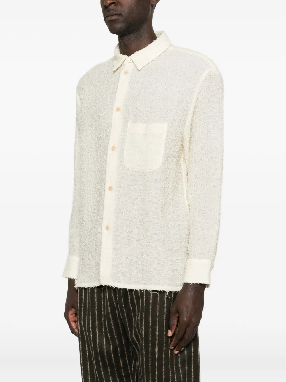A Kind Of Guise Gusto Brushed-effect Shirt In Neutral