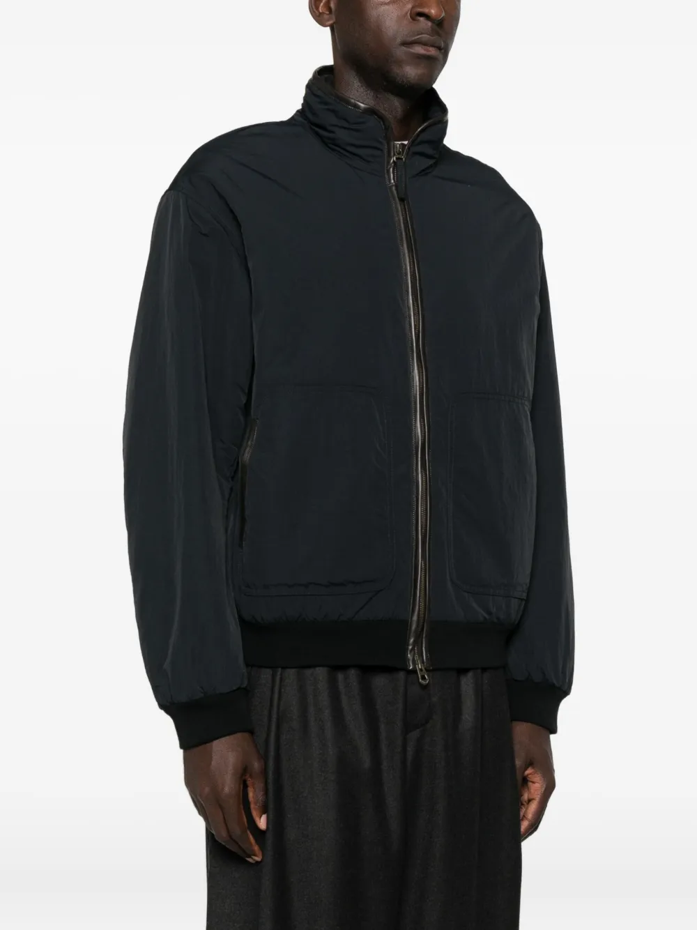 A Kind Of Guise Zip-up Bomber Jacket In Black