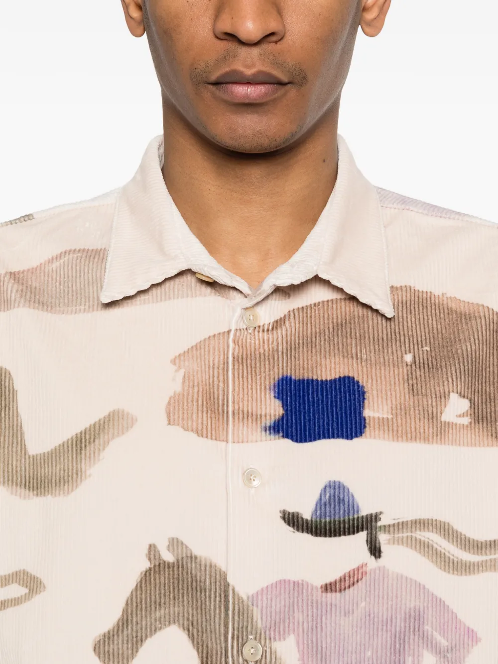 Derbin Corduroy Running Horses-Print Shirt