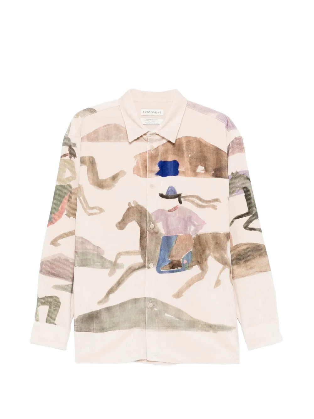 A Kind of Guise Derbin corduroy running horses-print shirt - Toni neutri