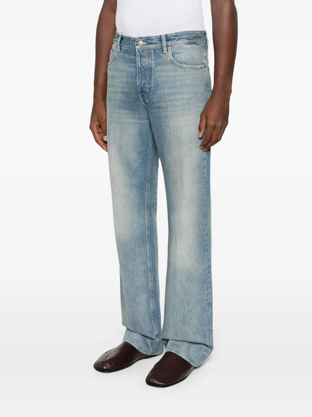 Valentino Logo-patch Jeans In Blue