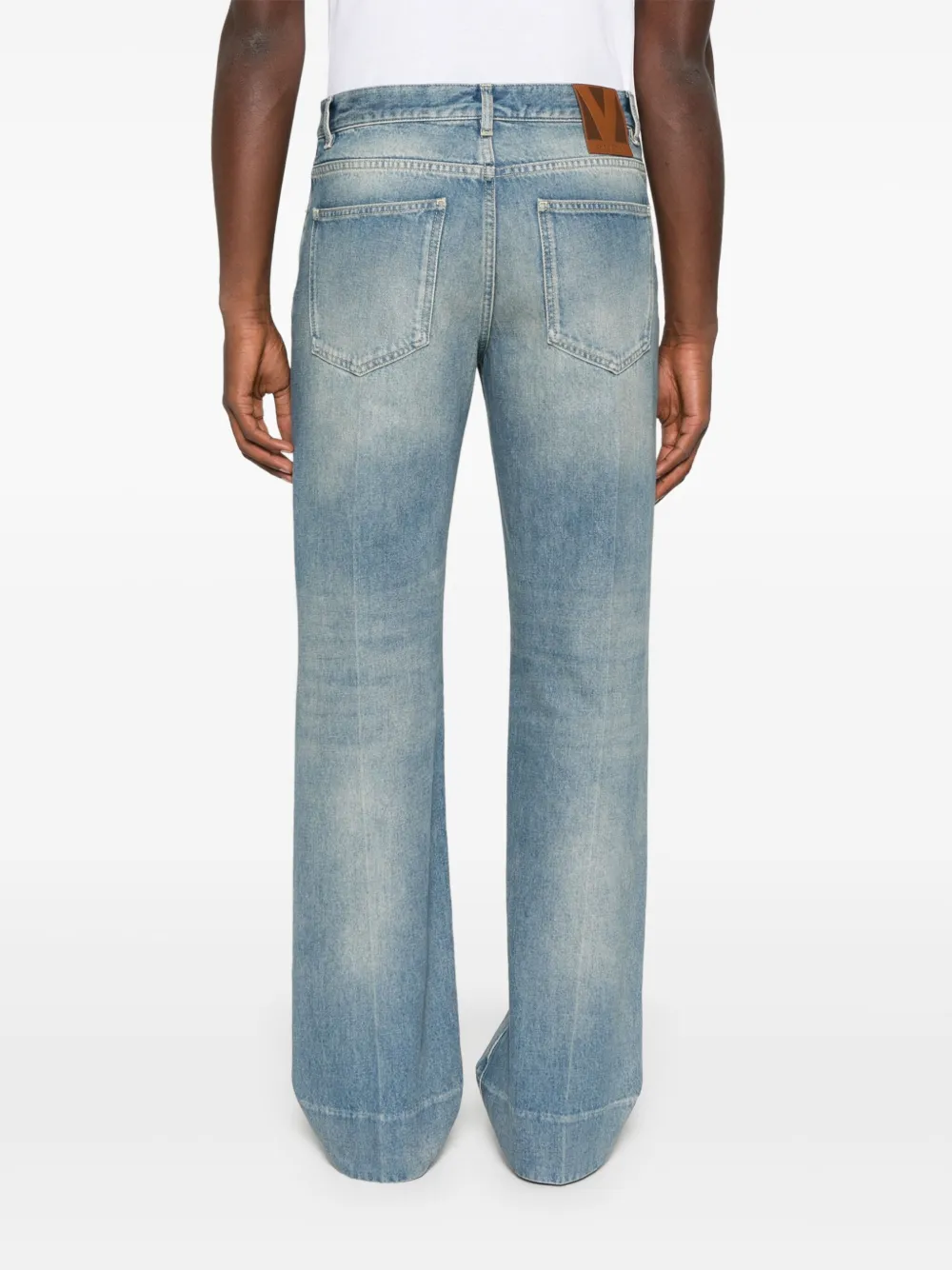 Valentino Logo-patch Jeans In Blue