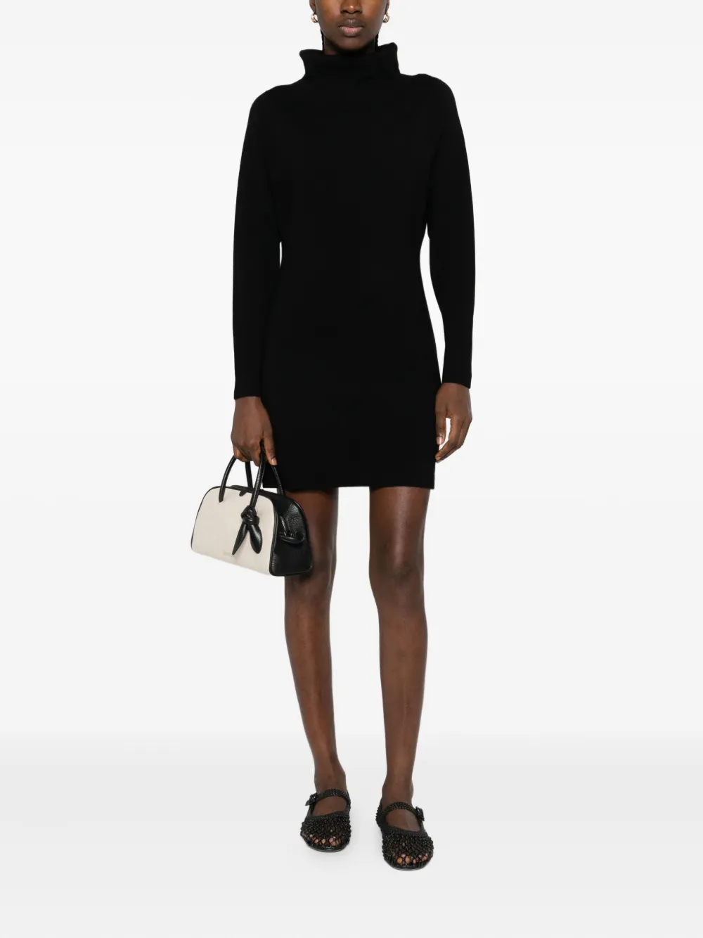 P.A.R.O.S.H. high-neck long-sleeve dress - Zwart