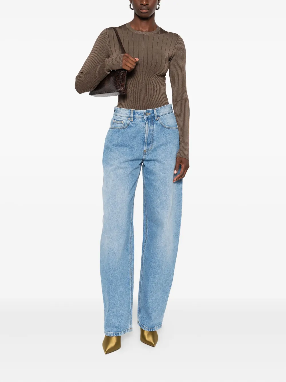 Mugler high-waisted balloon-leg jeans - Blauw