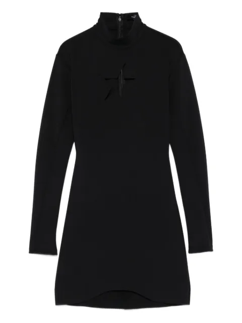 Mugler keyhole-neck long-sleeve dress