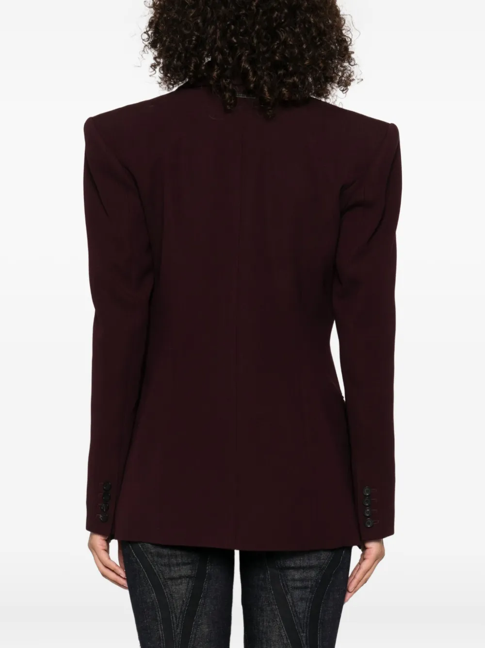 Mugler wollen jack met enkele rij knopen Rood