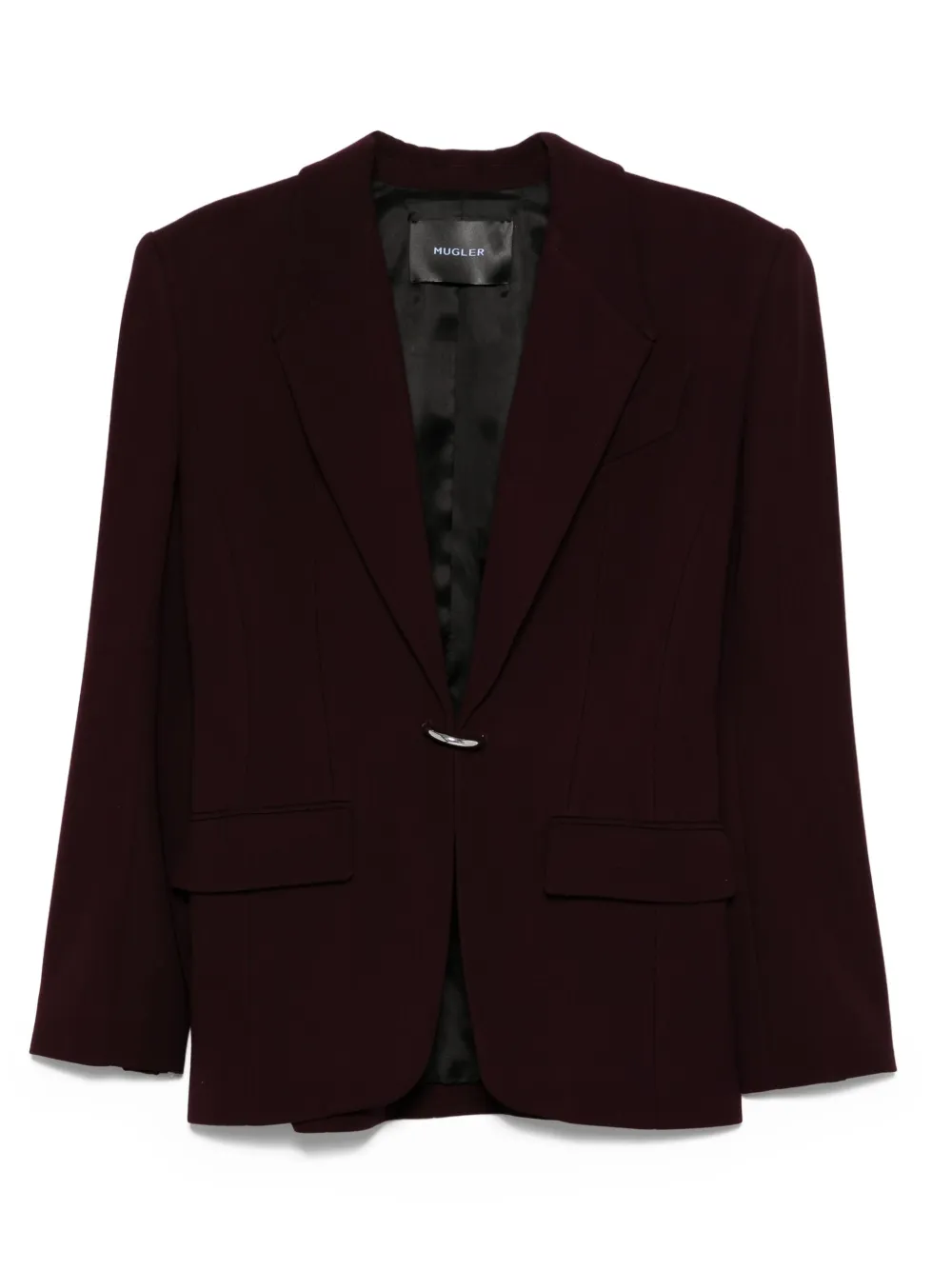 Mugler wollen jack met enkele rij knopen Rood
