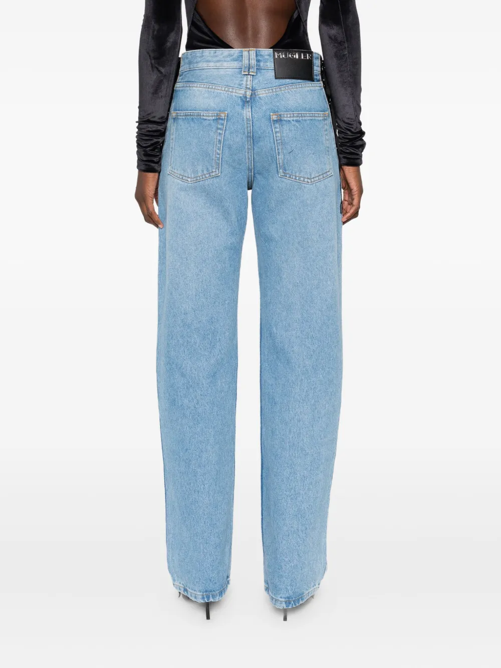 Mugler Katoenen jeans met veters Blauw