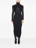 Mugler cross-neckline draped midi dress - Black