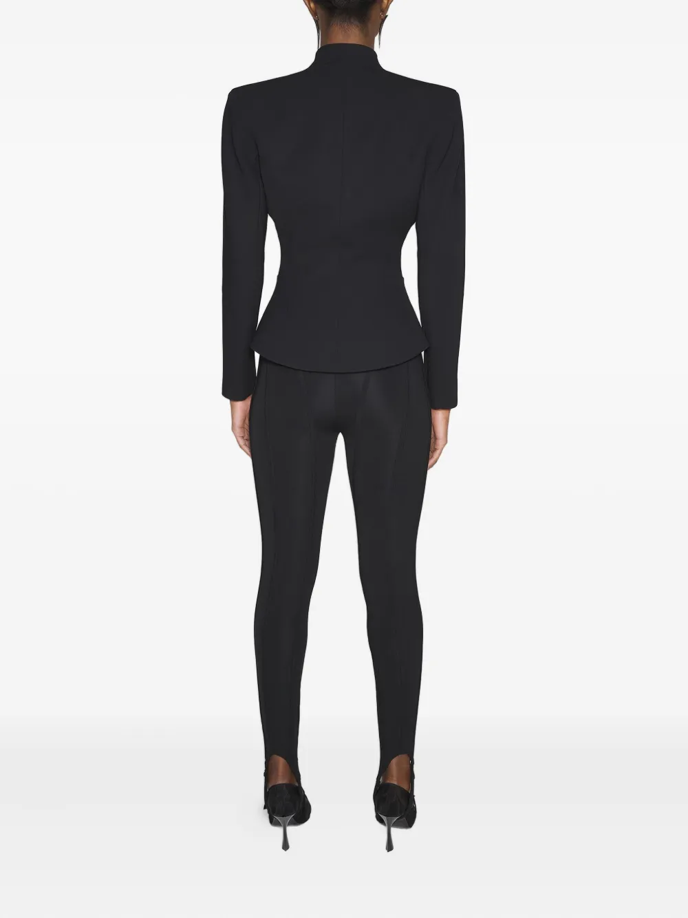Mugler Getailleerd jack met peplum taille Zwart