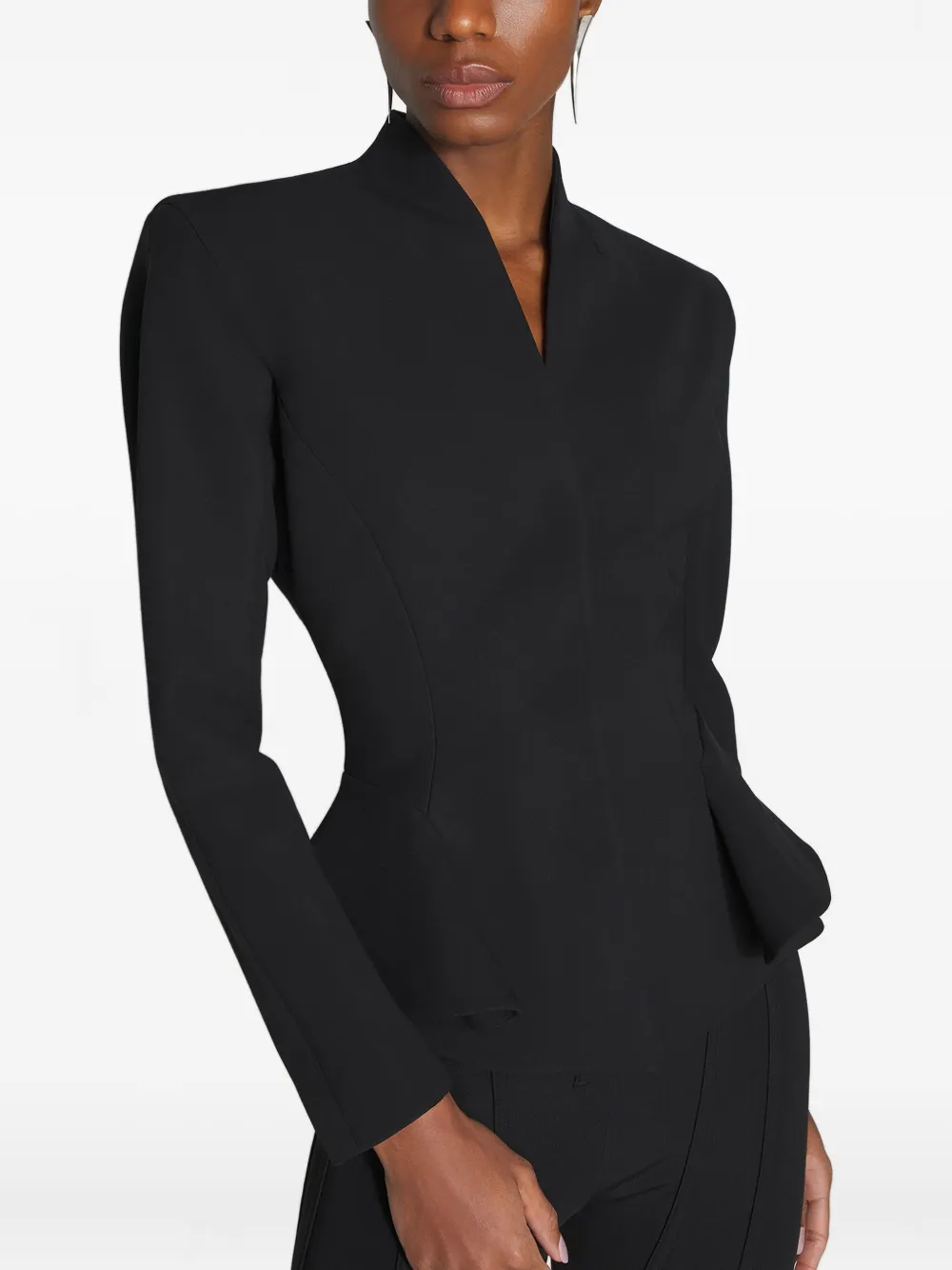 Mugler Getailleerd jack met peplum taille Zwart