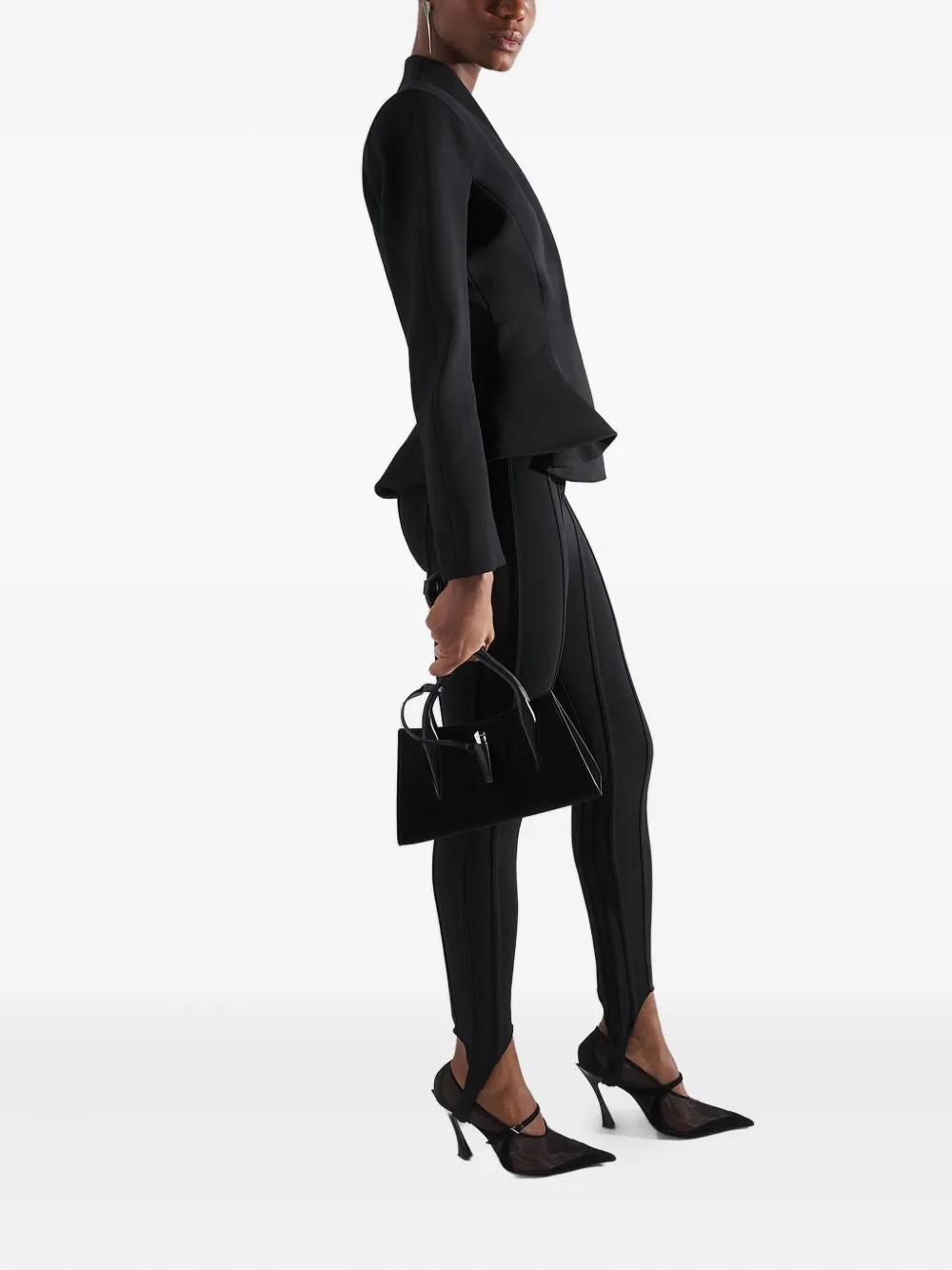 Mugler Getailleerd jack met peplum taille Zwart