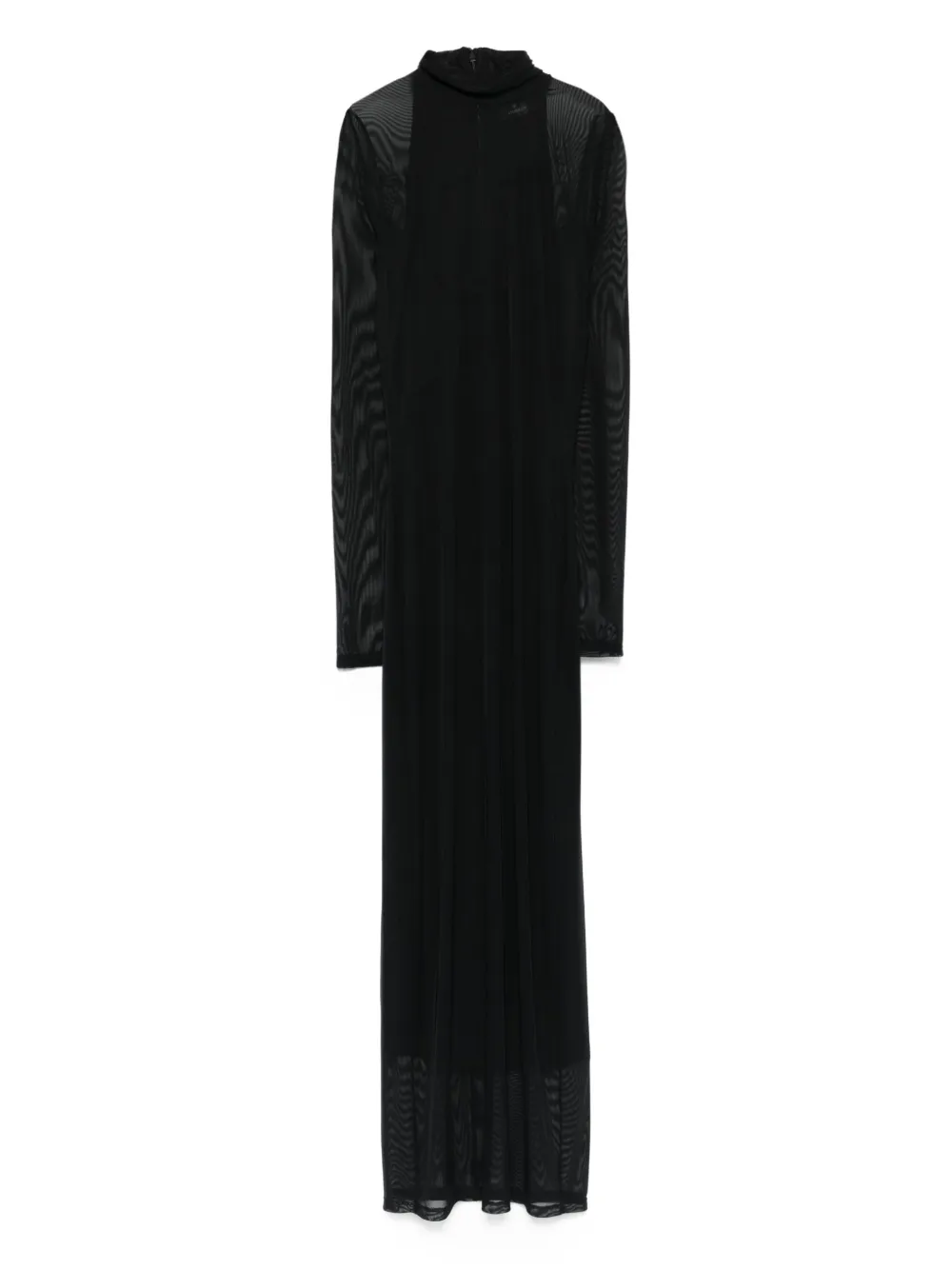 high-neck mesh maxi dress