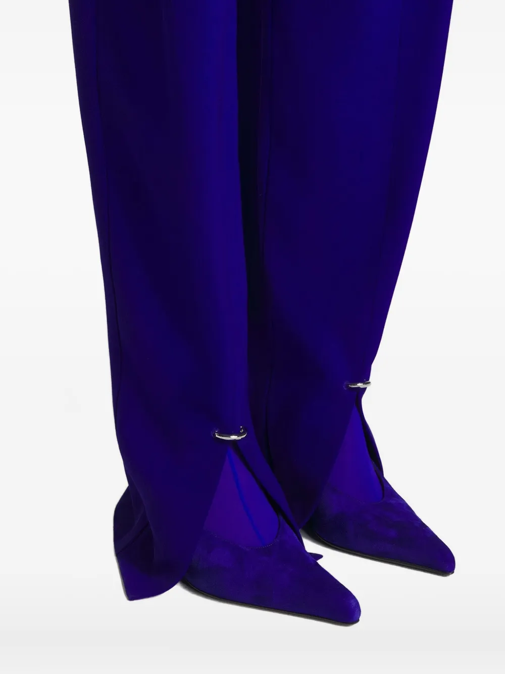 Mugler Plooibroek met split in de zoom Blauw