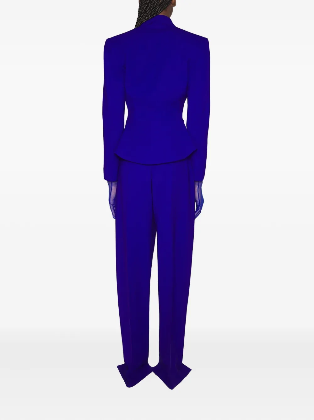 Mugler Plooibroek met split in de zoom Blauw