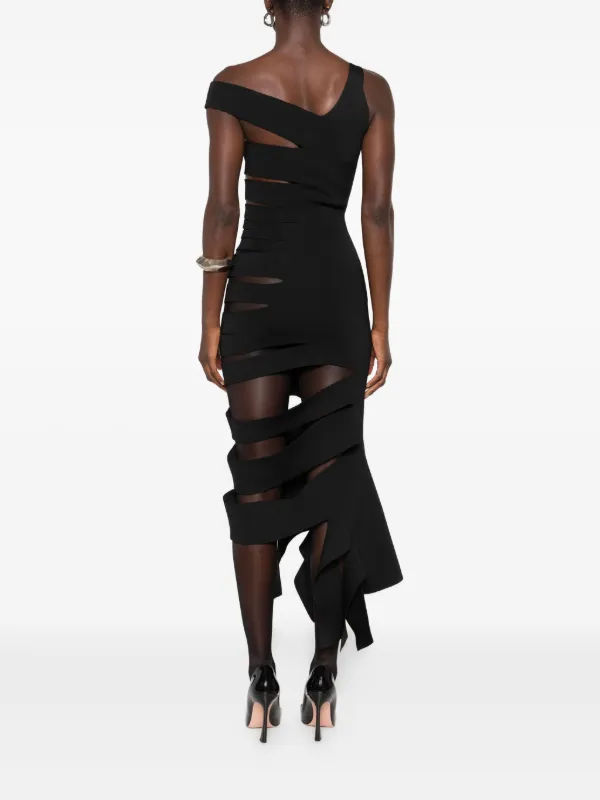 Mugler one-shoulder cut-out Dress | Black | FARFETCH