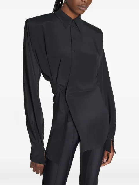 Mugler padded-shoulder asymmetrical shirt