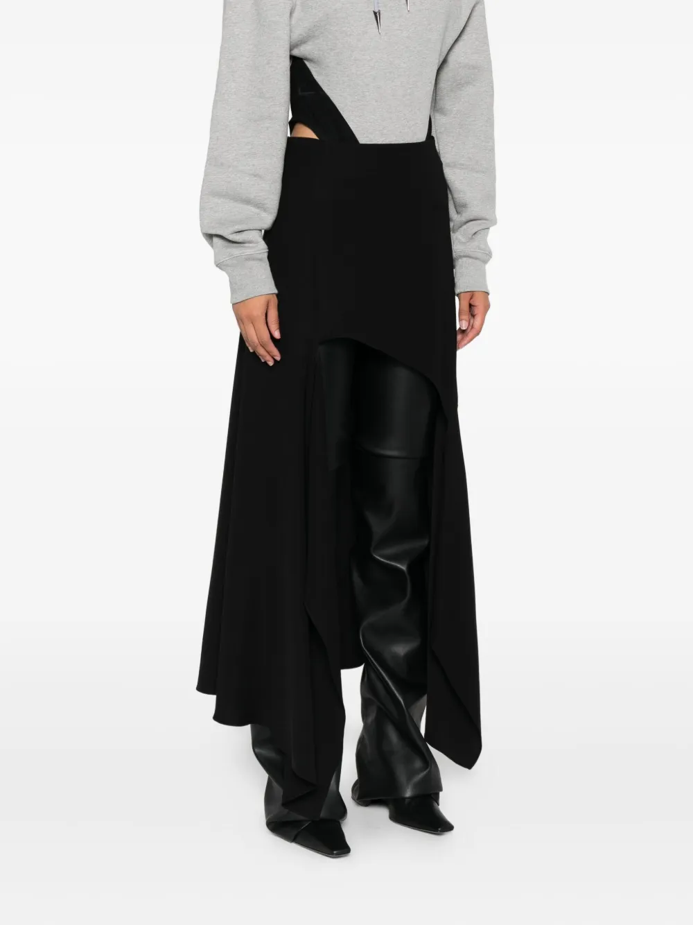 Mugler Asymmetrische rok Zwart