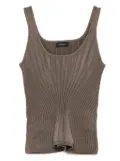 Mugler ribbed square-neck top - Brown