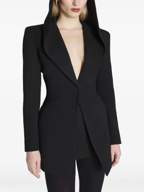 Mugler hooded padded-shoulder jacket