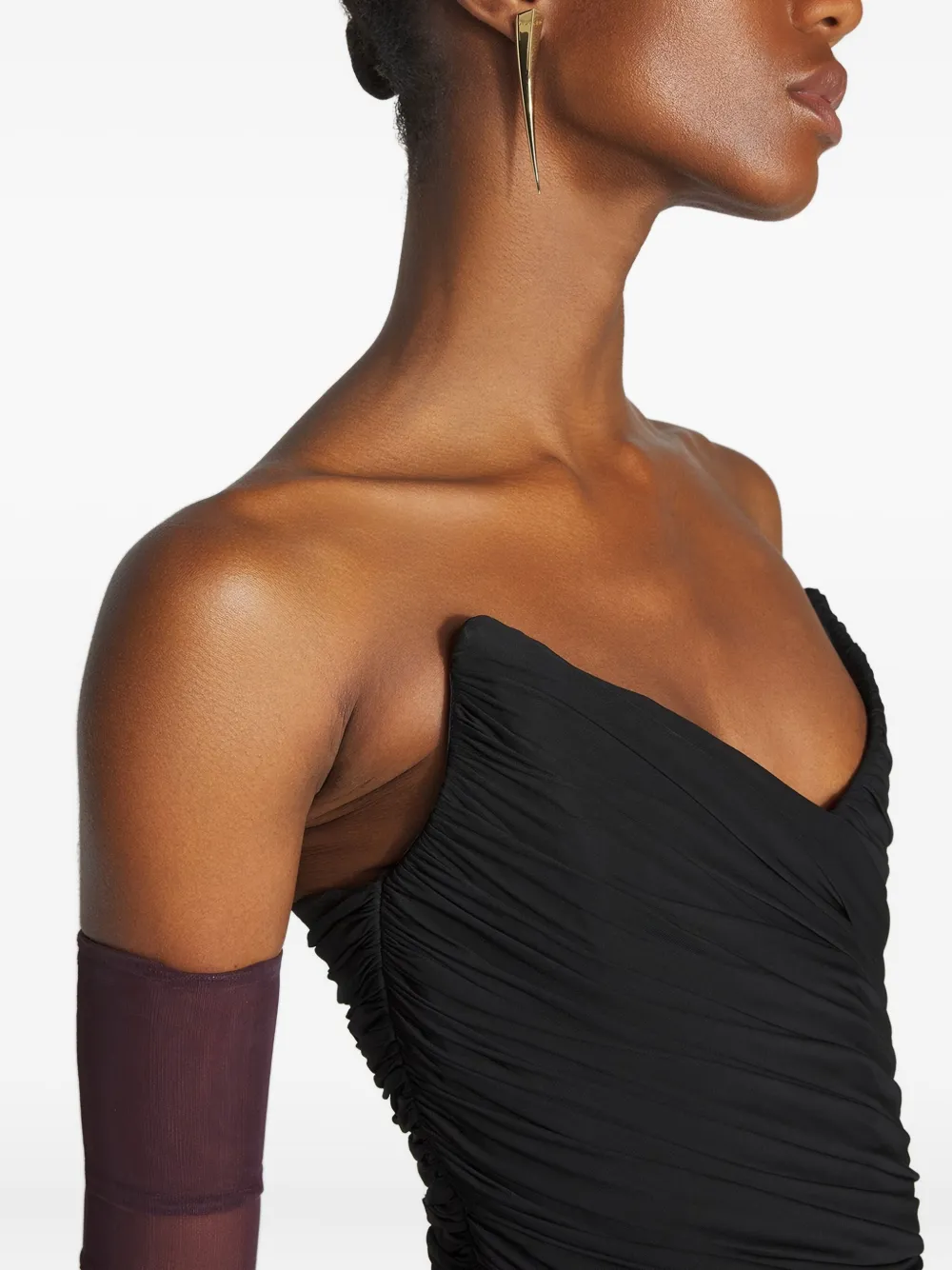 Mugler Gedrapeerde mini-jurk Zwart