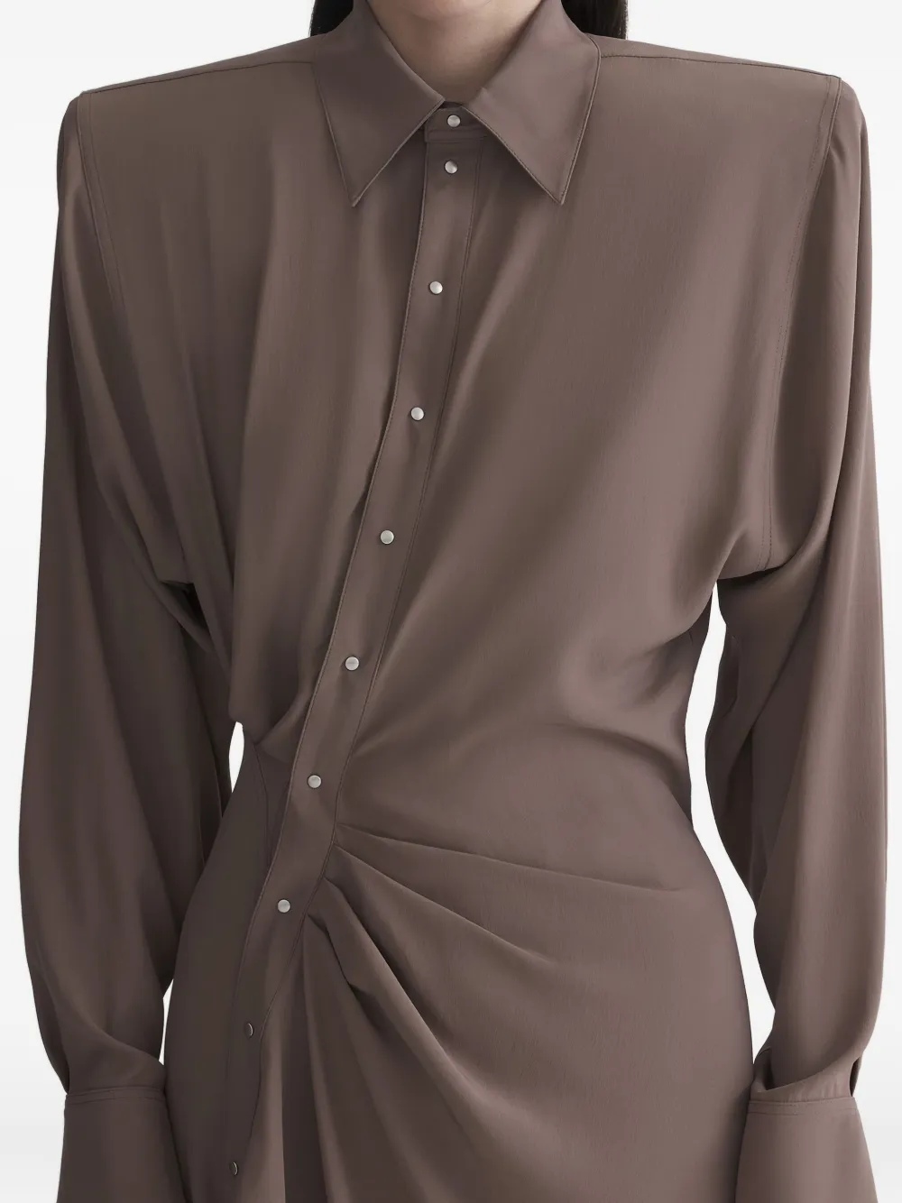 Mugler Asymmetrische blousejurk Bruin