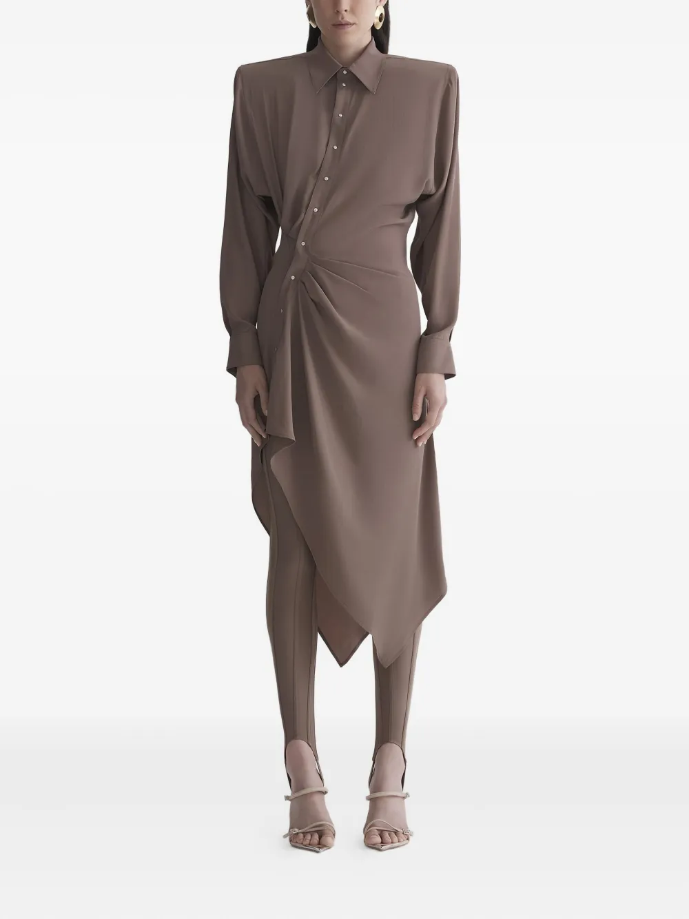 Mugler asymmetric shirt dress | Brown | Image 1