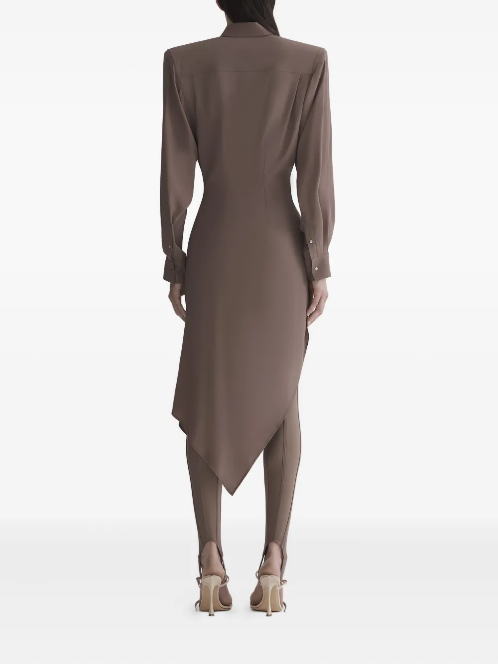 Mugler Asymmetrische blousejurk Bruin