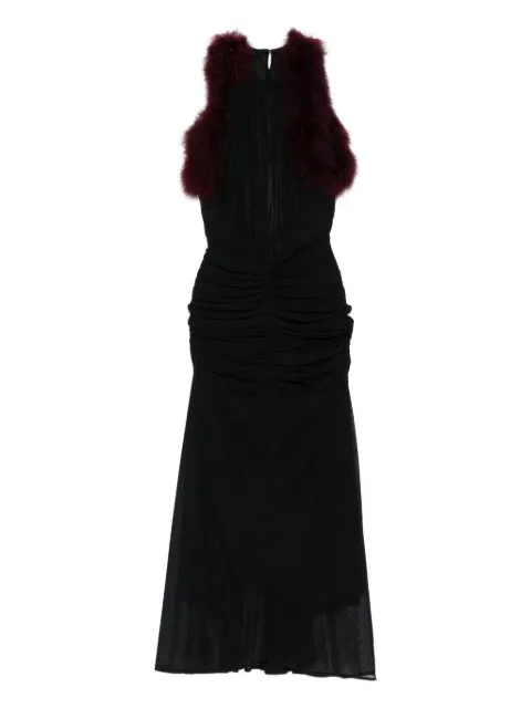 Mugler vestido fruncido con ribete