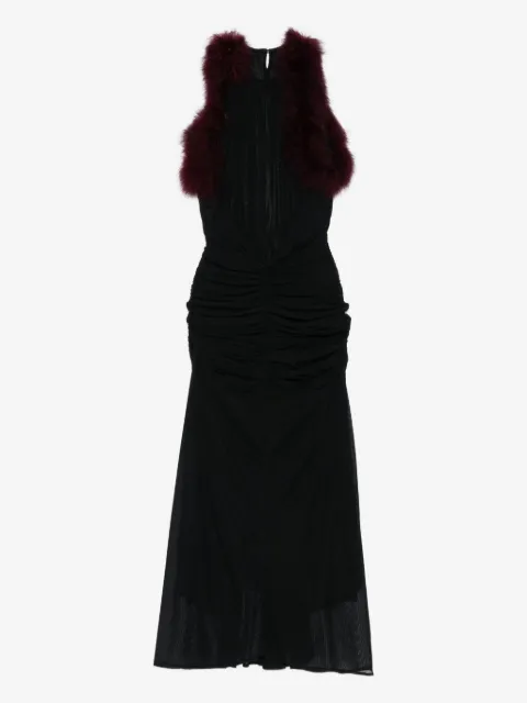 Mugler trimmed gathered dress