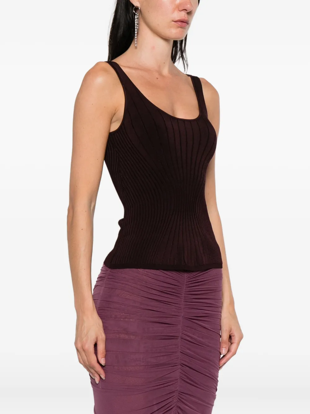 Mugler Top met diepe ronde hals Paars