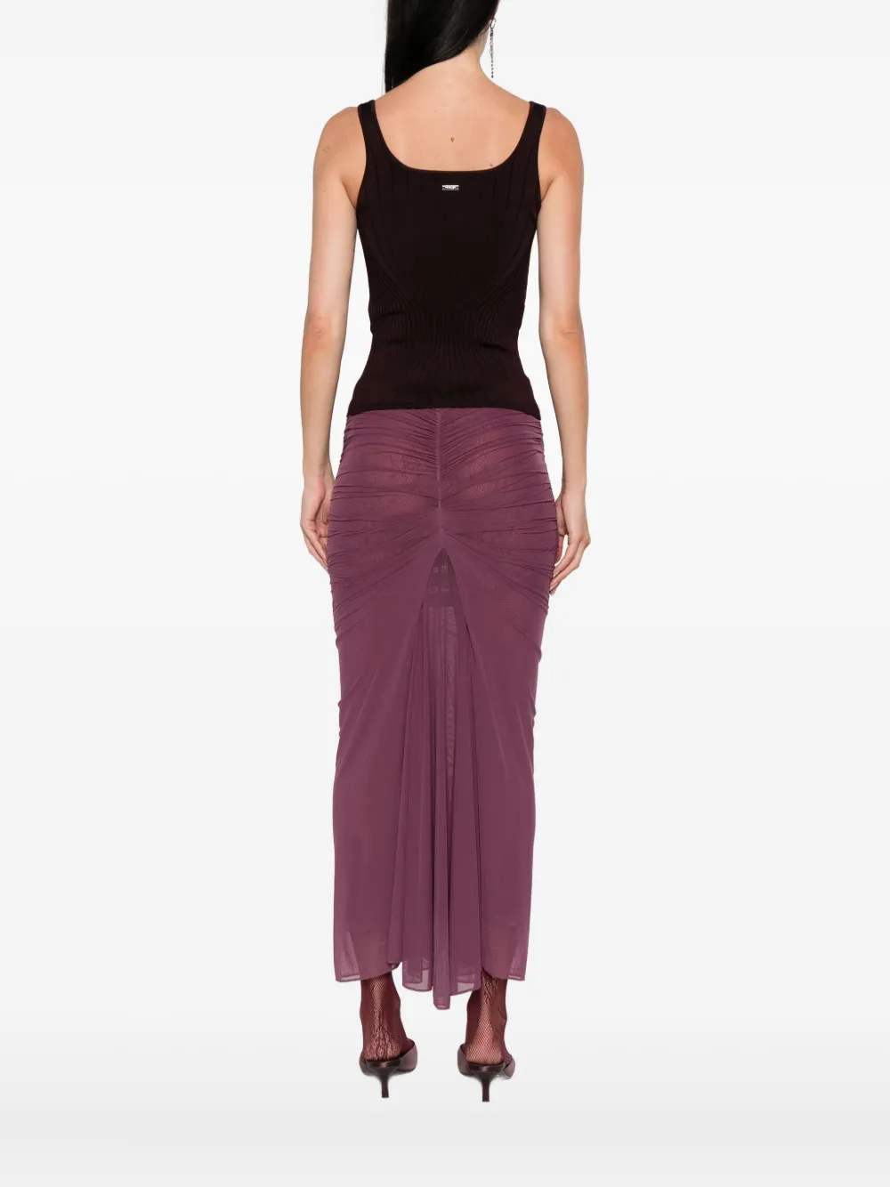 Mugler Top met diepe ronde hals Paars