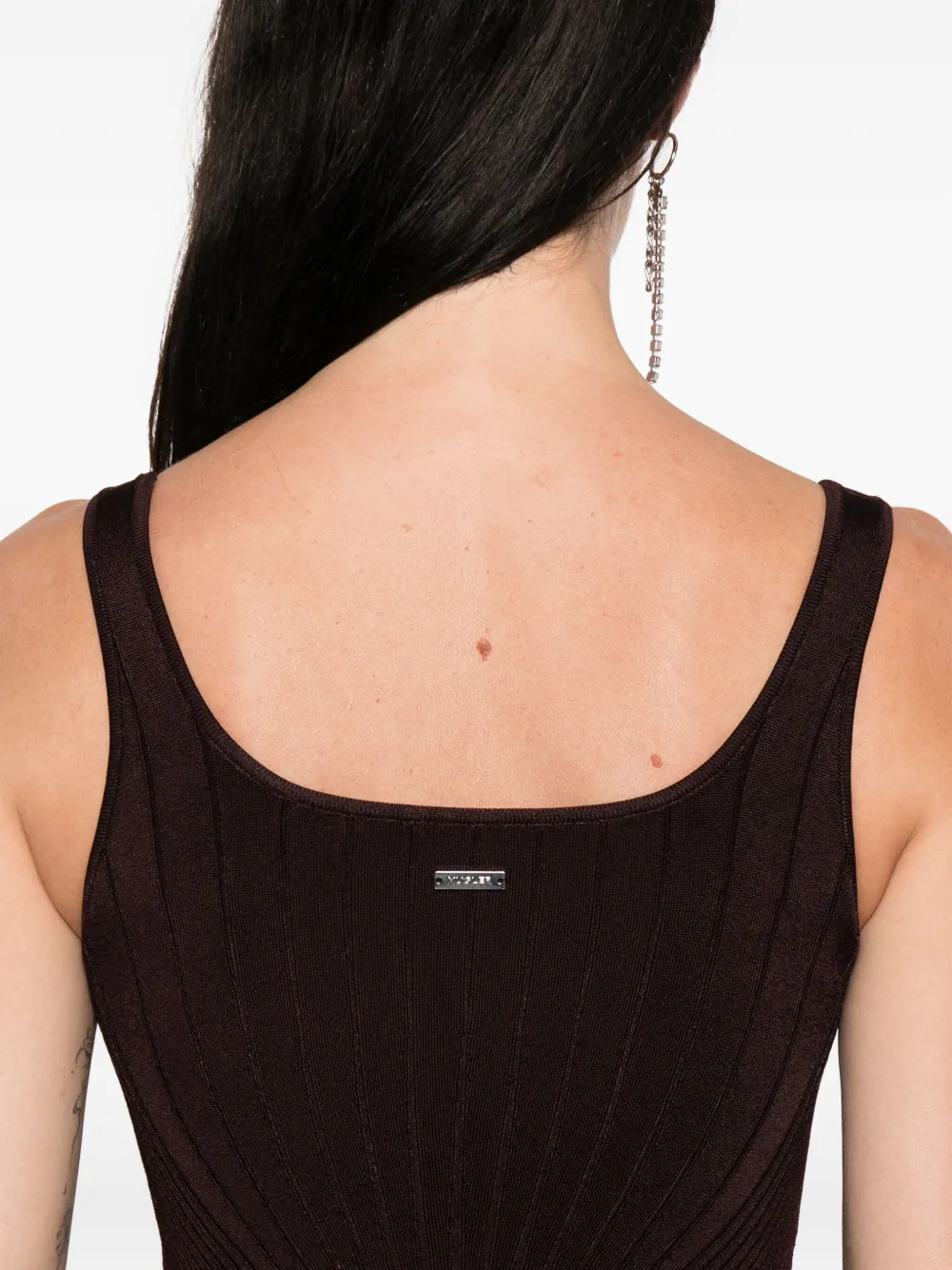 Mugler Top met diepe ronde hals Paars