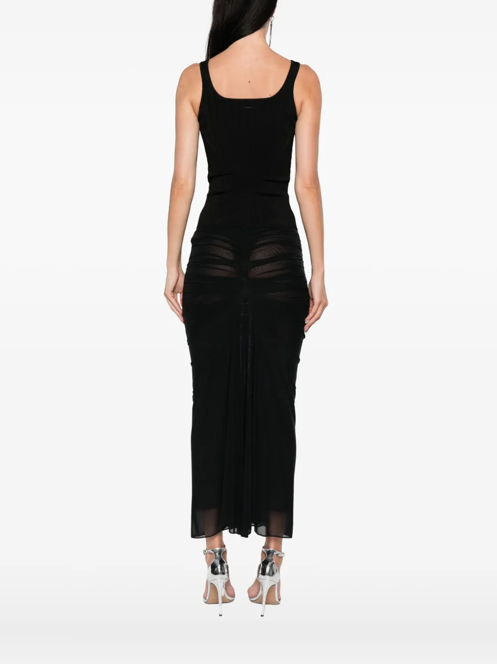 Mugler Tanktop met diepe ronde hals Zwart