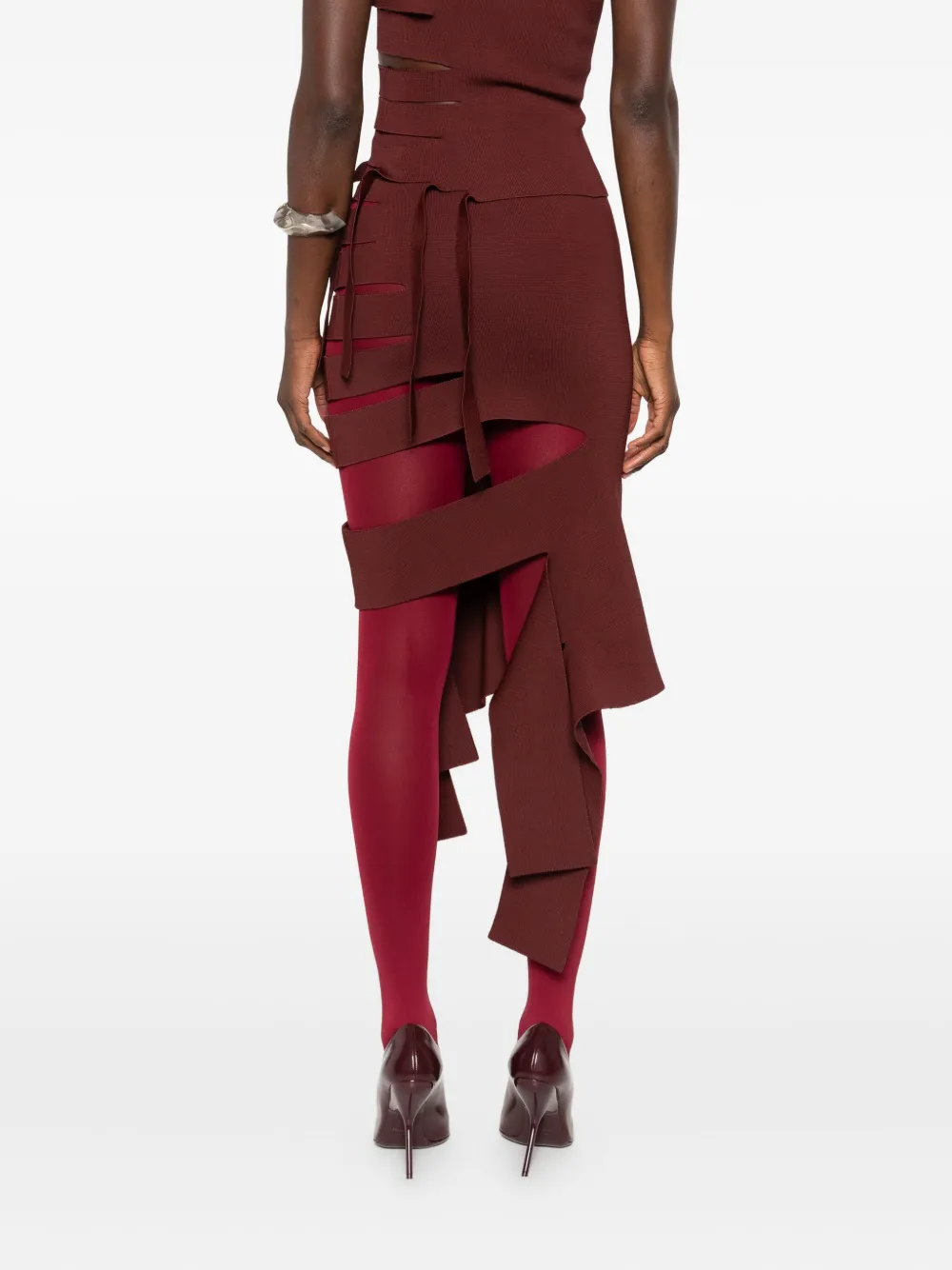 Mugler Asymmetrische rok Rood