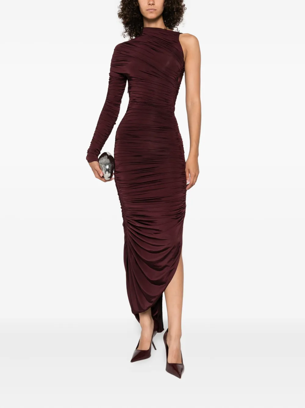 Mugler Asymmetrische maxi-jurk Paars