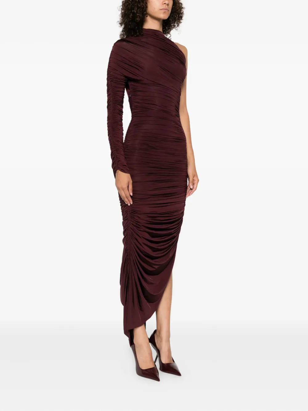 Mugler Asymmetrische maxi-jurk Paars