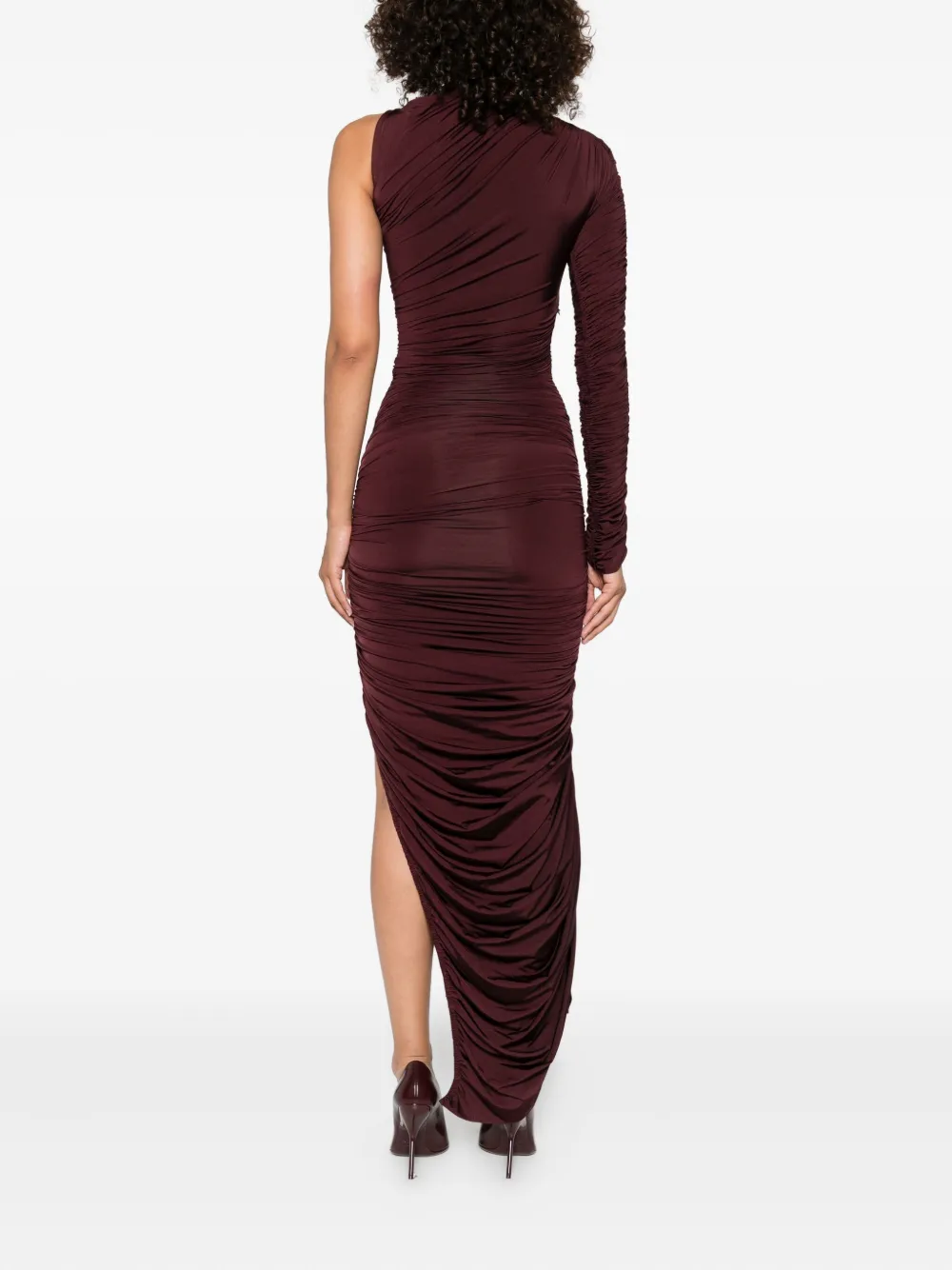 Mugler Asymmetrische maxi-jurk Paars