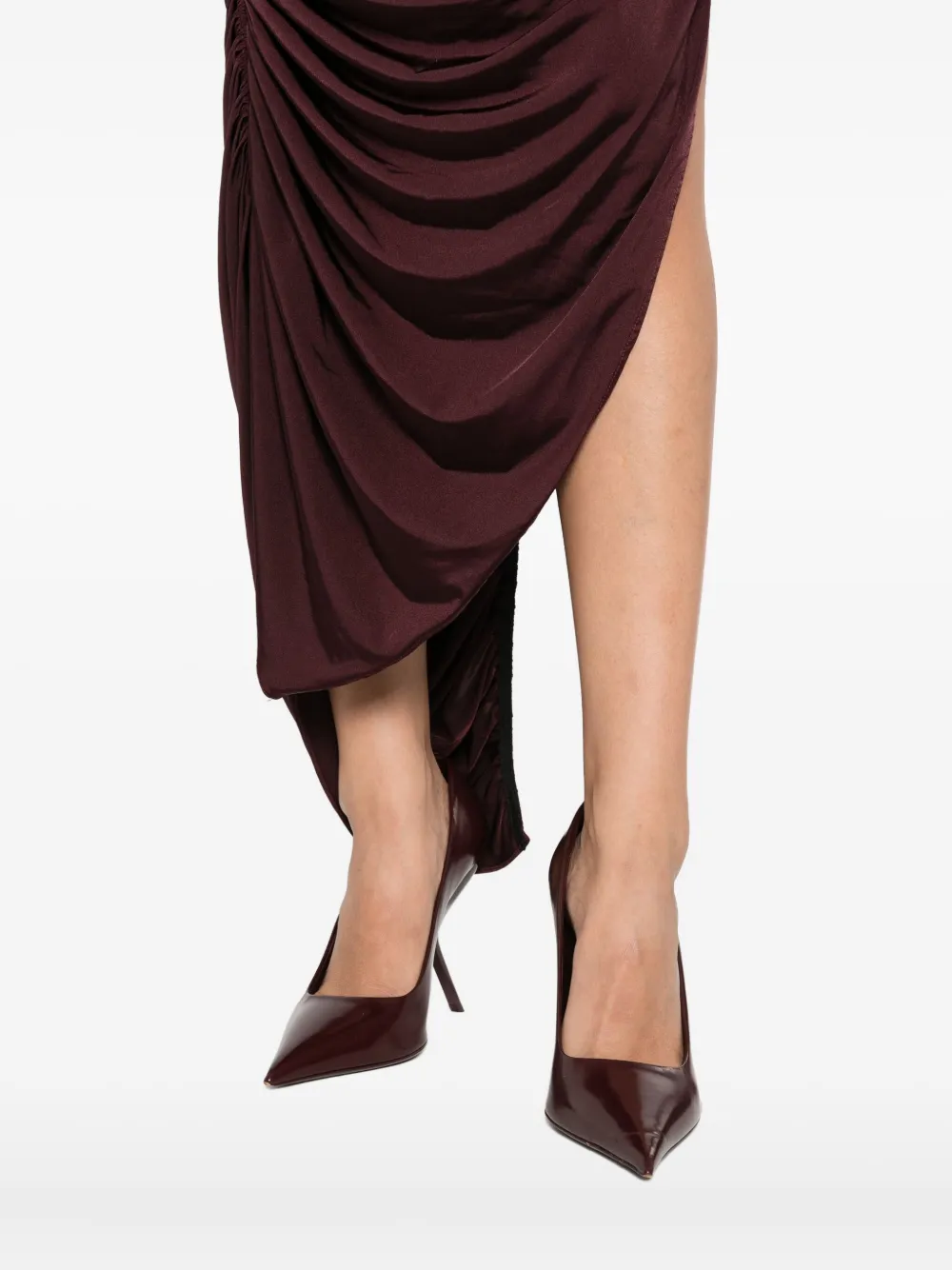 Mugler Asymmetrische maxi-jurk Paars