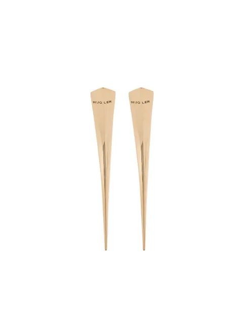 Mugler engraved-logo earrings