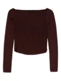Mugler square-neck ribbed top - Red