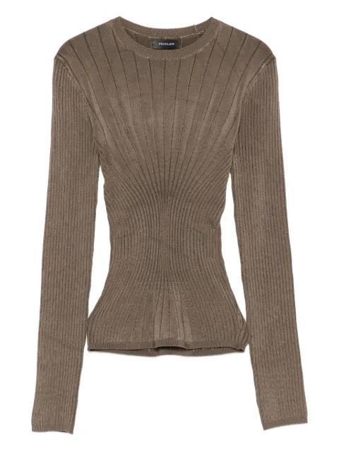 Mugler ribbed round-neck sweater