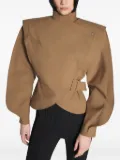 Mugler draped-shoulder jacket - Brown