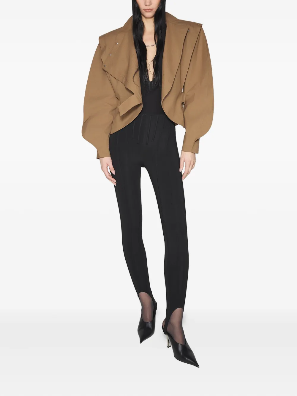 Mugler draped-shoulder  jacket | Oversized Jackets | Image 2