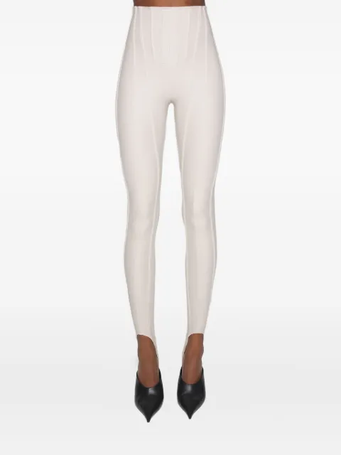 Mugler seam-detail panelled leggings