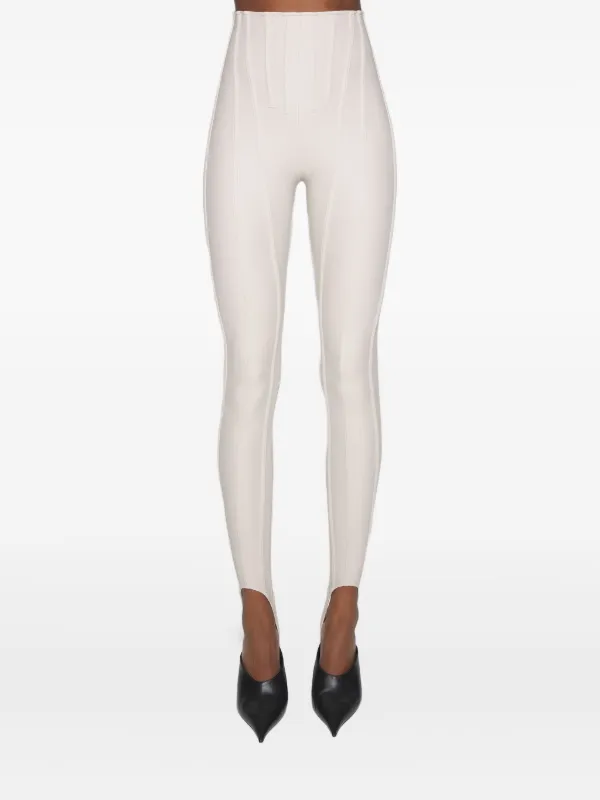 Mugler Seam-detail Panelled Leggings in White