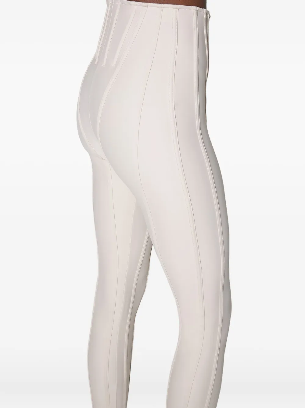 Mugler Legging met afwerking en vlakken Wit