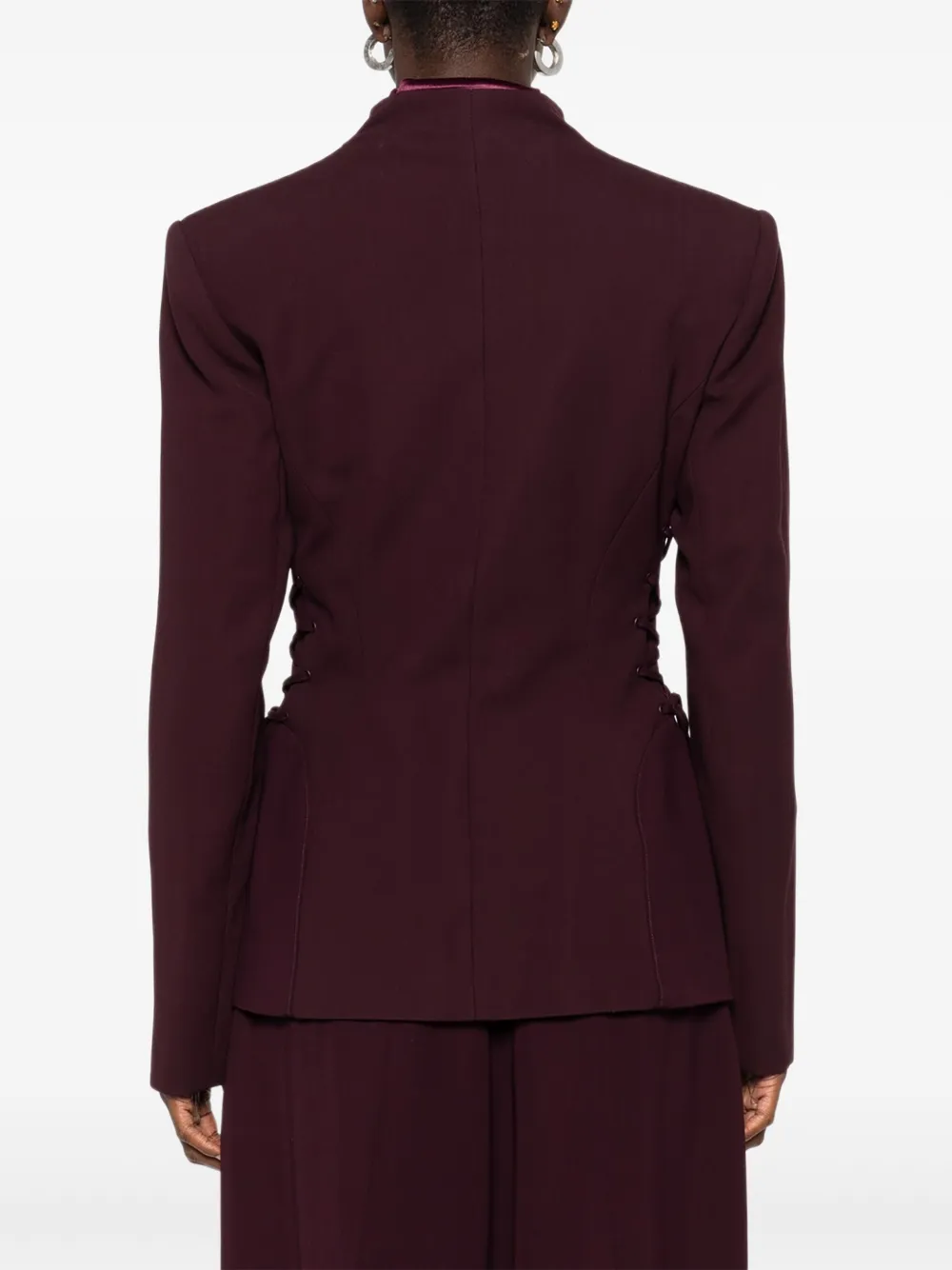 Mugler Sculpturaal jack met veters Rood